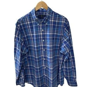 Polo Ralph Lauren Shirt Size XL Blue Plaid Checked cotton Classic Fit Button